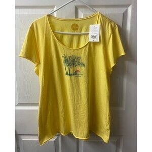 Life is Good Smooth Tee Yellow Happy Hour Womens XL NWT Short Sleeve